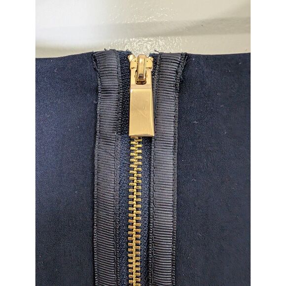 Vince Camuto NWT Navy Blue Gold Jeweled Neckline Sheath Shift Dress Size 14 - Picture 8 of 10